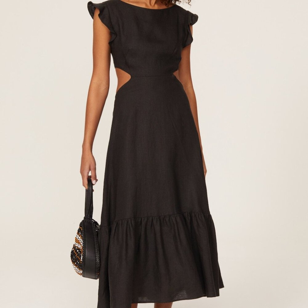 Marissa Webb Kingsley Cutout Linen Dress, M